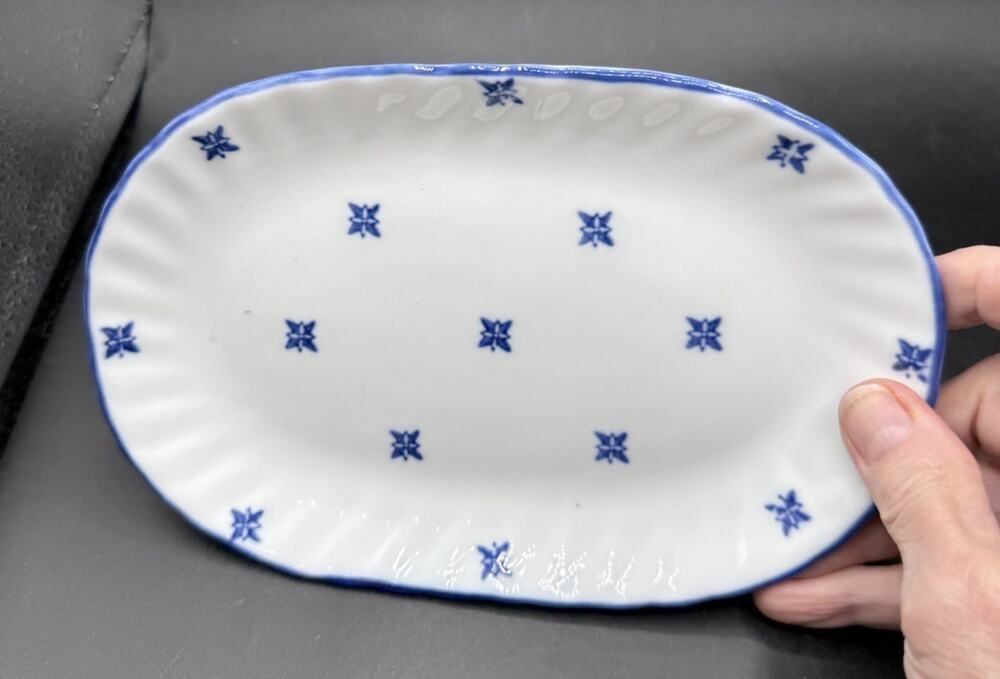 Vintage PMC 3 White With Blue Flowers Underplate Ironstone-C32